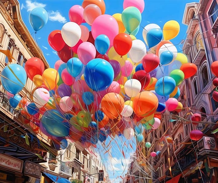 Dream about colored balloons