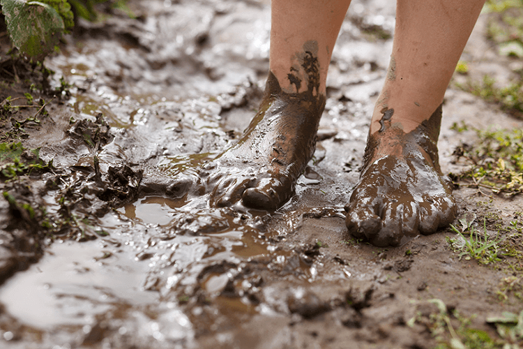Dream of mud on your feet