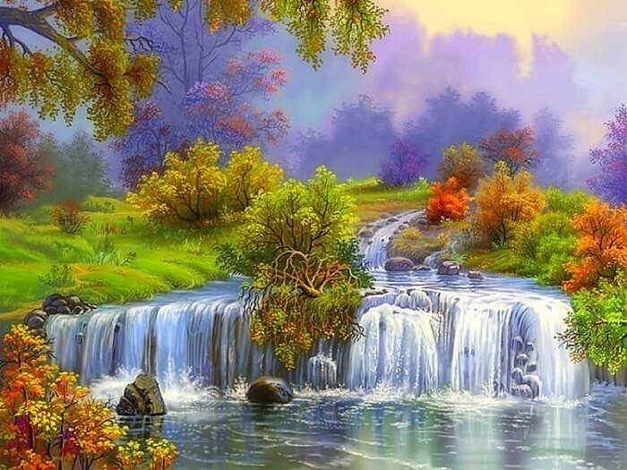 Dreams with a waterfall of colors